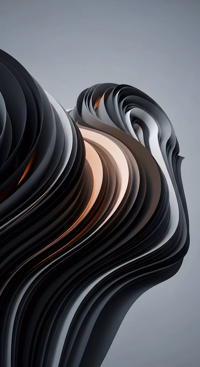 Download 3D Abstract Flowing Dark Ribbons with Copper Glow Wallpaper in Mobile HD 3D Abstract Flowing Dark Ribbons with Copper Glow - Free Mobile AMOLED Wallpaper Background
