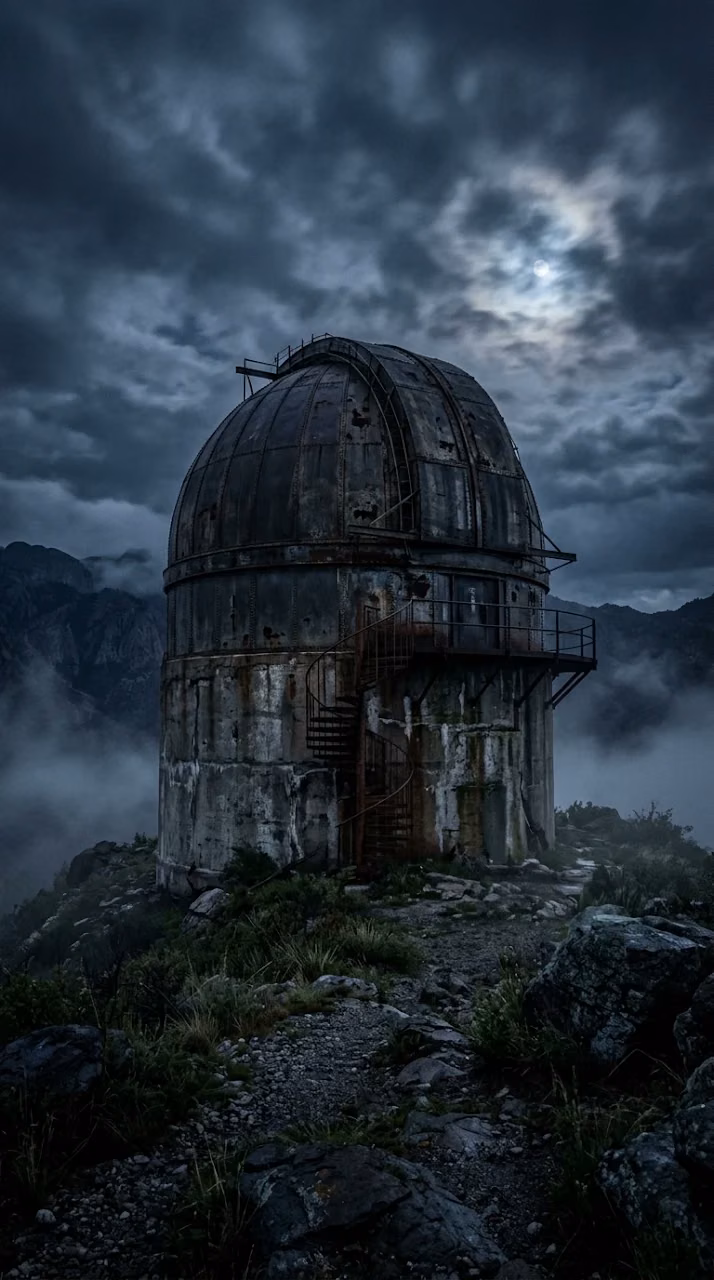 Abandoned Observatory Night Fog Moonlight Wallpaper - Free Mobile AMOLED Wallpaper Background