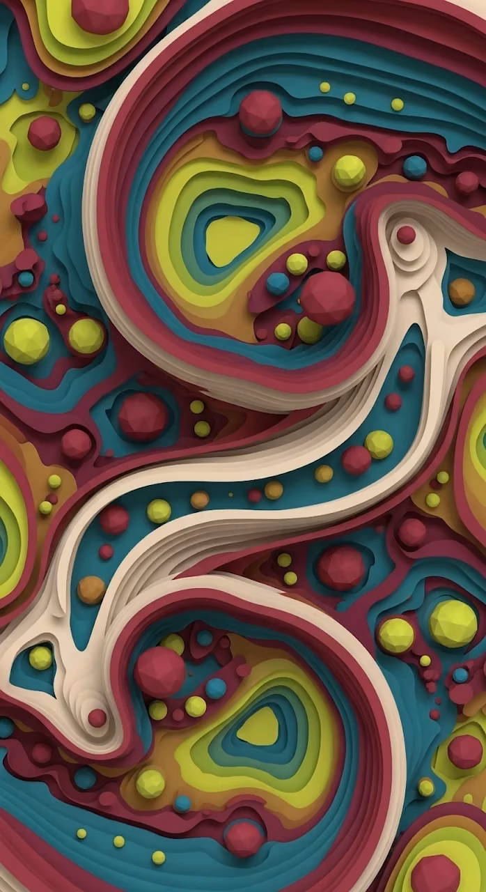 Download Abstract 3D Paper Cutout Layers in Vibrant Colors Wallpaper in Mobile HD Abstract 3D Paper Cutout Layers in Vibrant Colors - Free Mobile AMOLED Wallpaper Background
