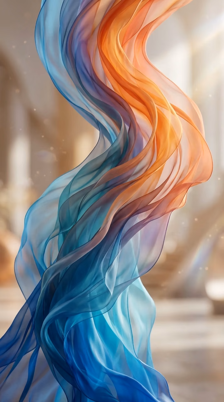 Download Abstract 3D Render of Multi-Colored Flowing Silk Layers and Smoke Patterns Wallpaper in Mobile HD Abstract 3D Render of Multi-Colored Flowing Silk Layers and Smoke Patterns - Free Mobile AMOLED Wallpaper Background