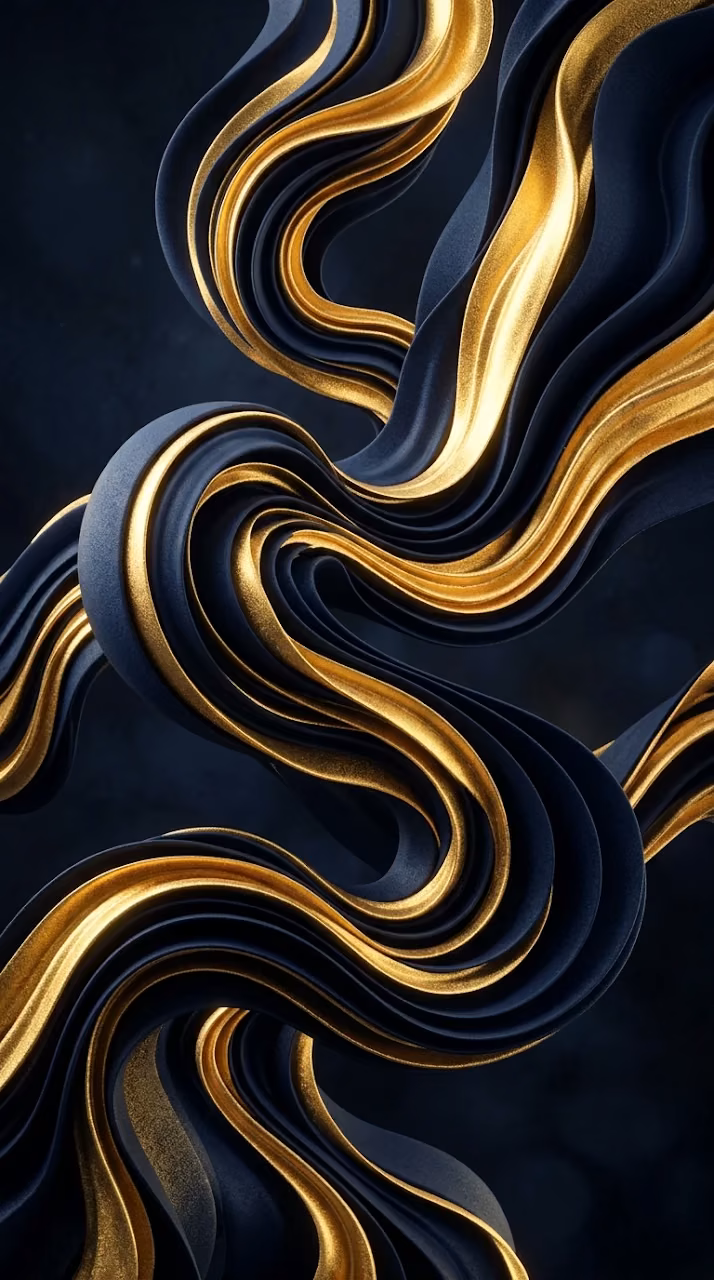 Download Abstract 3D Textured Waves in Navy Blue and Gold Wallpaper in Mobile HD Abstract 3D Textured Waves in Navy Blue and Gold - Free Mobile AMOLED Wallpaper Background