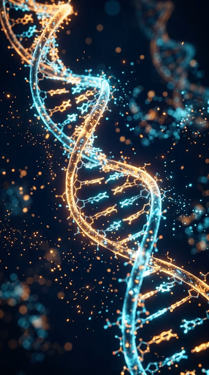 Download Abstract 3D Visualization of a Glowing DNA Double Helix Wallpaper in Mobile HD Abstract 3D Visualization of a Glowing DNA Double Helix - Free Mobile AMOLED Wallpaper Background