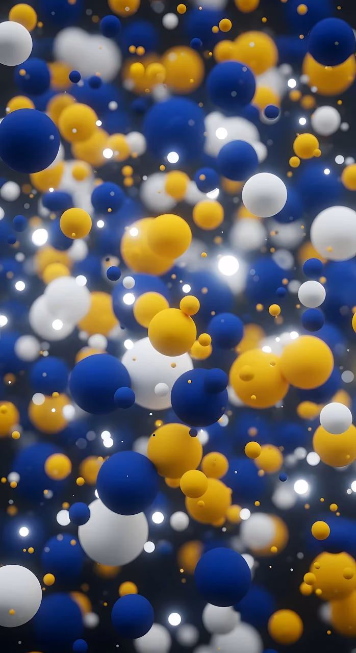 Download Abstract Blue Yellow White Spheres Floating Bubbles Art Wallpaper in Mobile HD Abstract Blue Yellow White Spheres Floating Bubbles Art - Free Mobile AMOLED Wallpaper Background