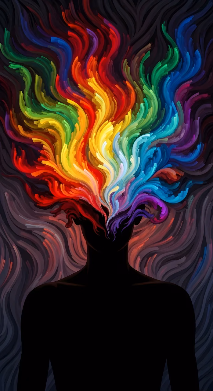 Download Abstract Color Burst Silhouette Head Explosion Art Wallpaper in Mobile HD Abstract Color Burst Silhouette Head Explosion Art - Free Mobile AMOLED Wallpaper Background