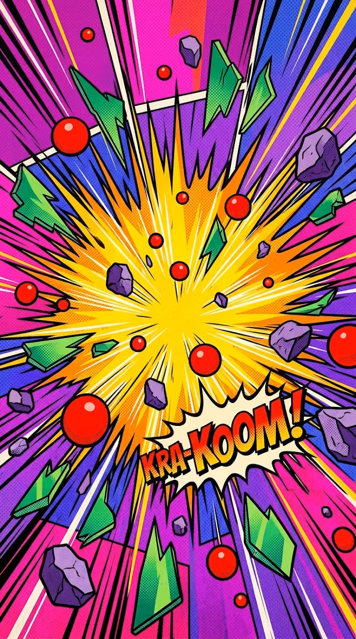 Download Abstract Comic Book Style Explosion with Colorful Debris Wallpaper in Mobile HD Abstract Comic Book Style Explosion with Colorful Debris - Free Mobile AMOLED Wallpaper Background