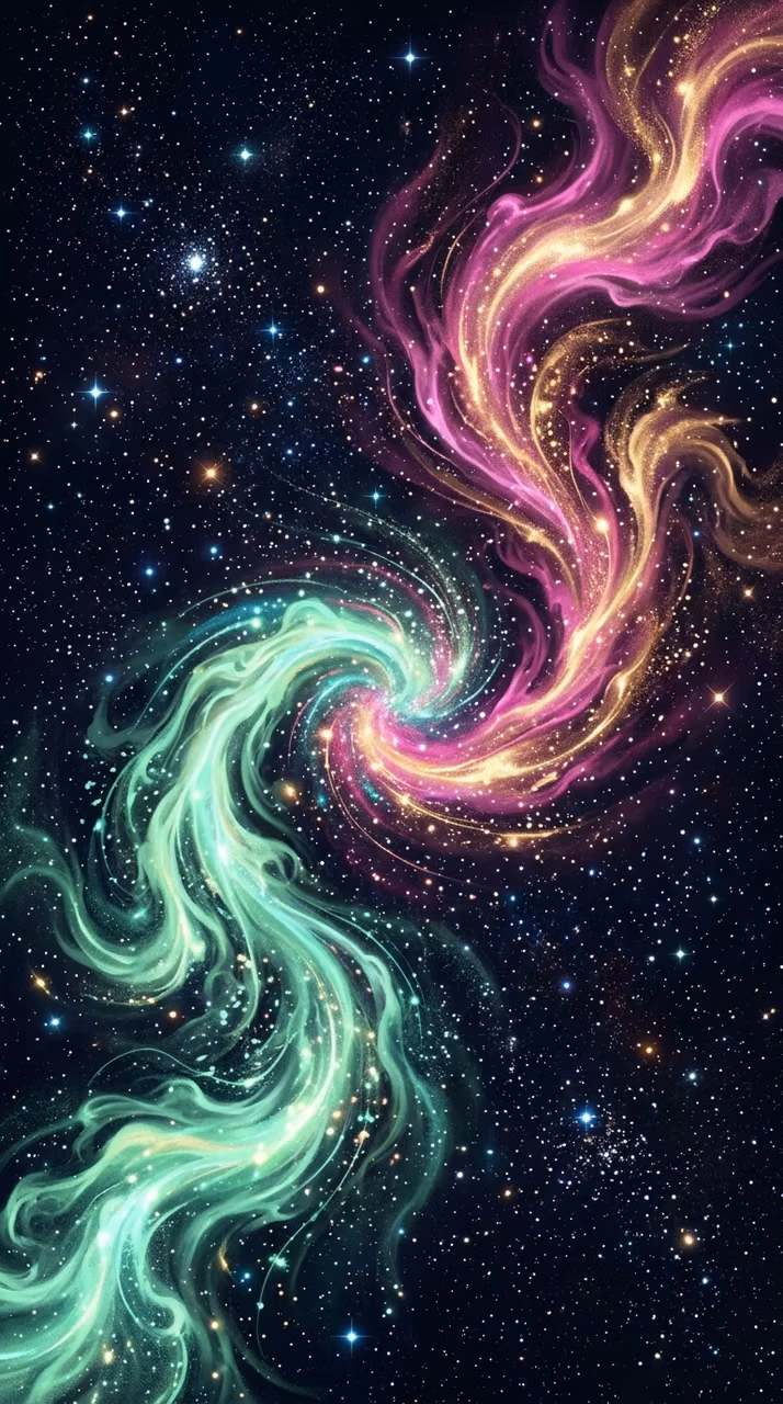 Download Abstract Cosmic Design with Swirling Mint and Magenta Celestial Clouds Wallpaper in Mobile HD Abstract Cosmic Design with Swirling Mint and Magenta Celestial Clouds - Free Mobile AMOLED Wallpaper Background