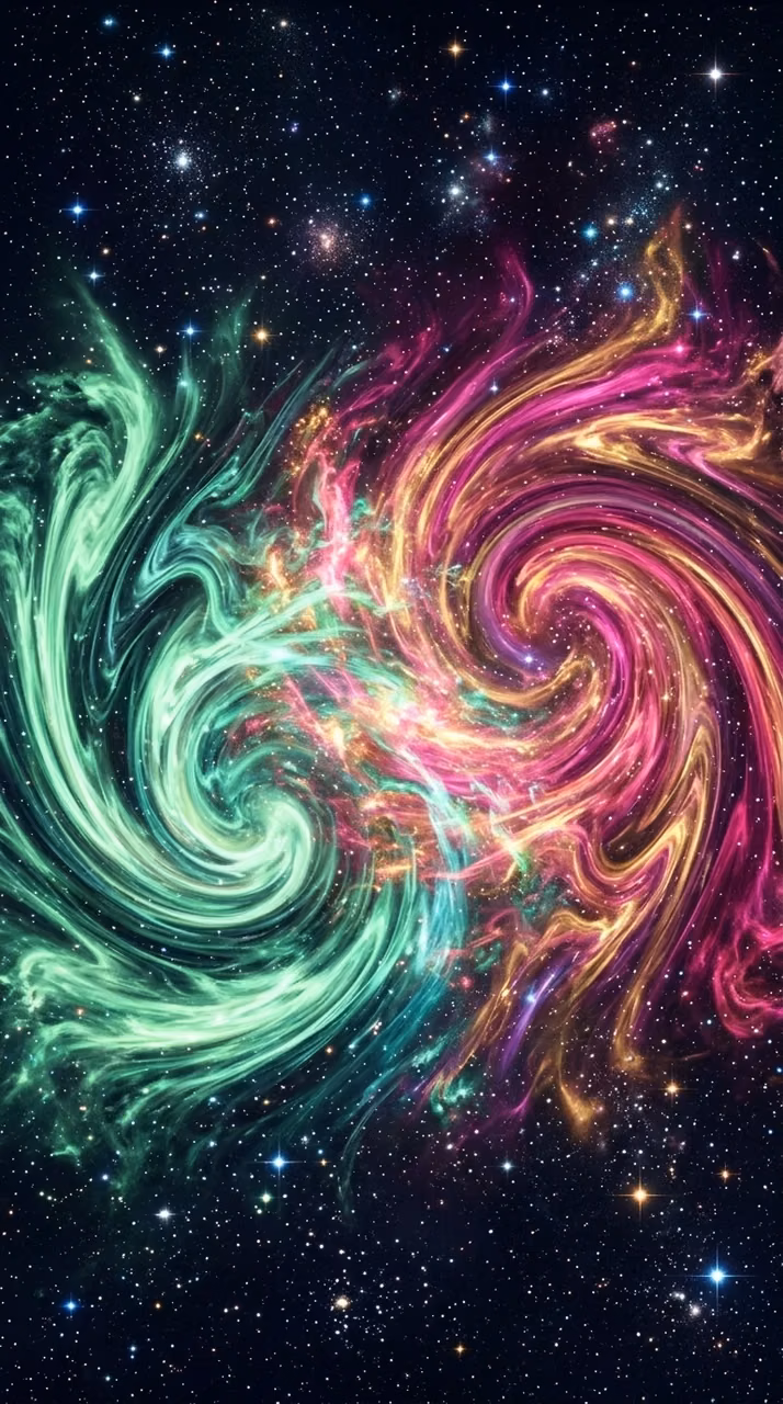 Download Abstract Cosmic Design with Swirling Mint and Magenta Celestial Colors Wallpaper in Mobile HD Abstract Cosmic Design with Swirling Mint and Magenta Celestial Colors - Free Mobile AMOLED Wallpaper Background
