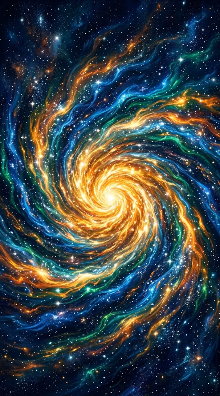 Download Abstract Cosmic Ocean with Nebula Waves and Golden Light Wallpaper in Mobile HD Abstract Cosmic Ocean with Nebula Waves and Golden Light - Free Mobile AMOLED Wallpaper Background