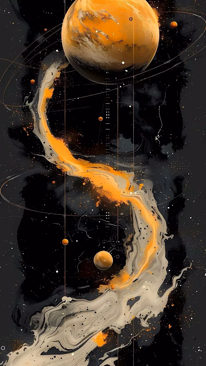 Download Abstract Cosmic Swirl of Orange and Beige Fluid Art Wallpaper in Mobile HD Abstract Cosmic Swirl of Orange and Beige Fluid Art - Free Mobile AMOLED Wallpaper Background