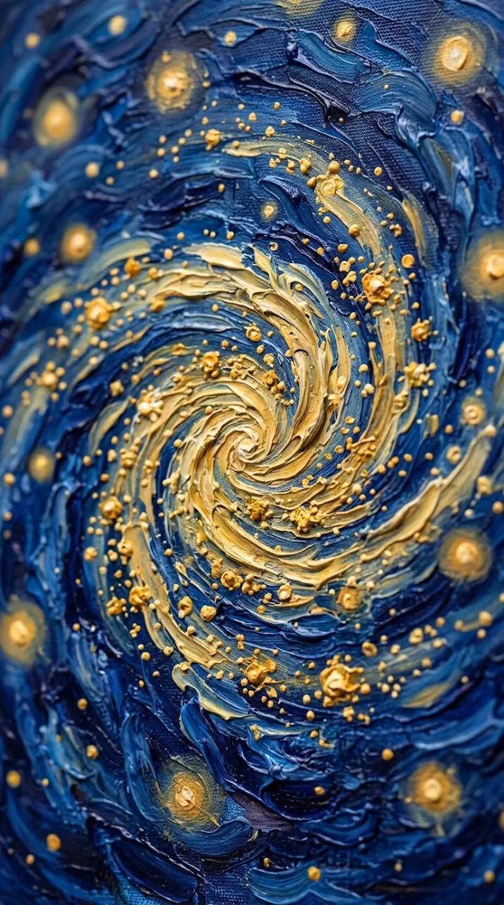 Download Abstract Digital Painting of Swirling Blue and Yellow Oil Brushstrokes Wallpaper in Mobile HD Abstract Digital Painting of Swirling Blue and Yellow Oil Brushstrokes - Free Mobile AMOLED Wallpaper Background