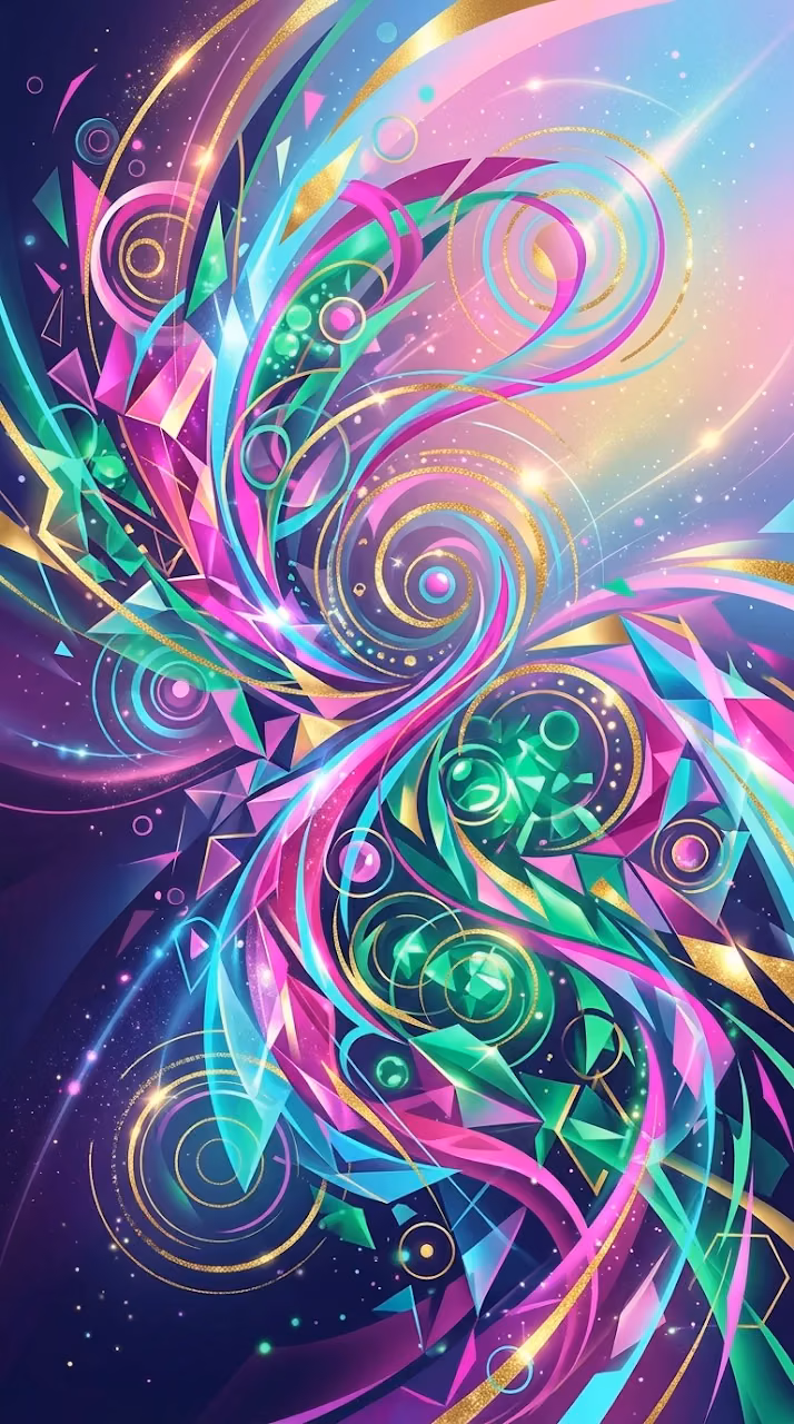 Download Abstract Digital Painting with Energetic Magenta and Cyan Swirls Wallpaper in Mobile HD Abstract Digital Painting with Energetic Magenta and Cyan Swirls - Free Mobile AMOLED Wallpaper Background
