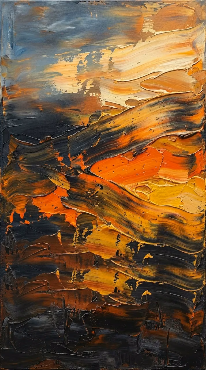 Download Abstract Expressionist Painting in Vibrant Orange and Black Wallpaper in Mobile HD Abstract Expressionist Painting in Vibrant Orange and Black - Free Mobile AMOLED Wallpaper Background