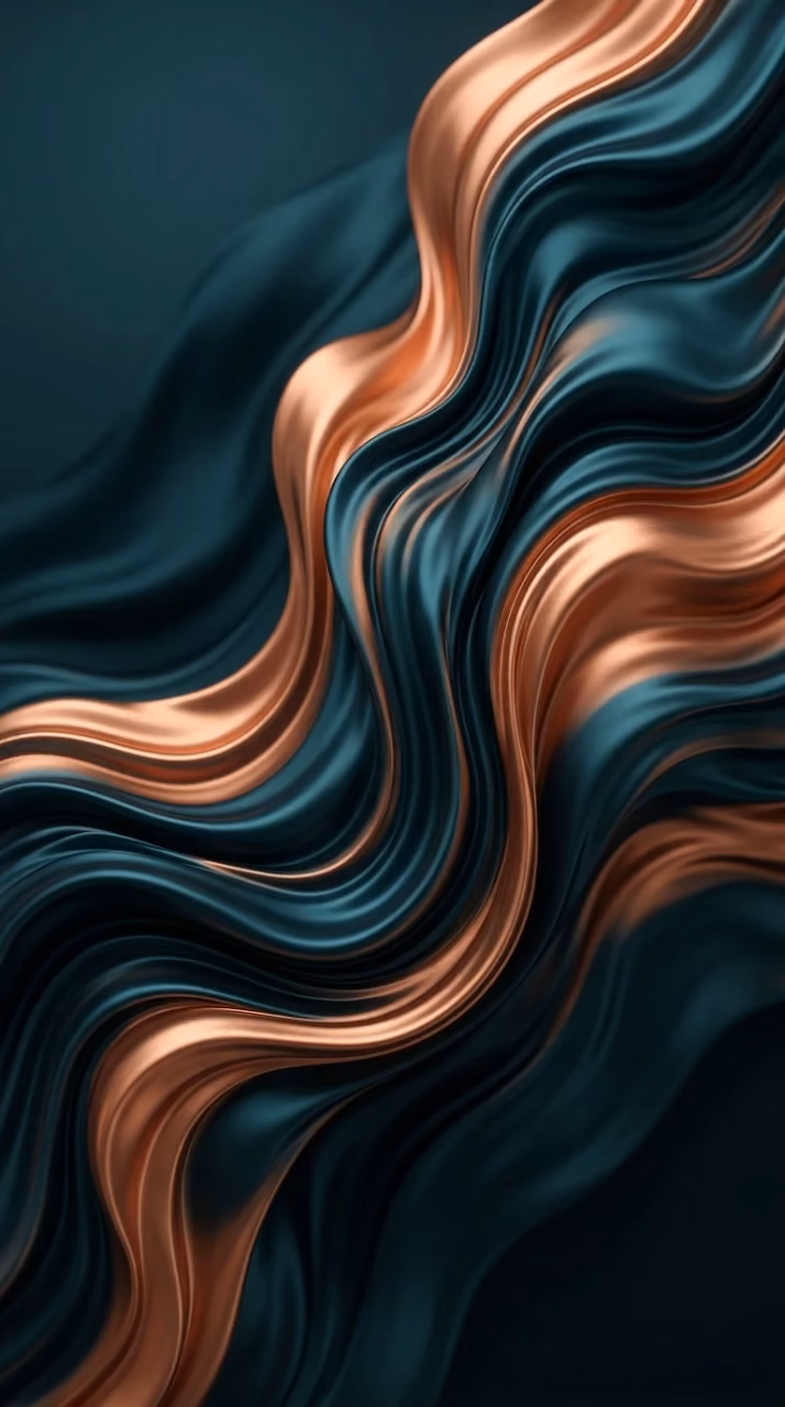 Download Abstract Flowing Liquid Waves in Teal and Copper Wallpaper in Mobile HD Abstract Flowing Liquid Waves in Teal and Copper - Free Mobile AMOLED Wallpaper Background