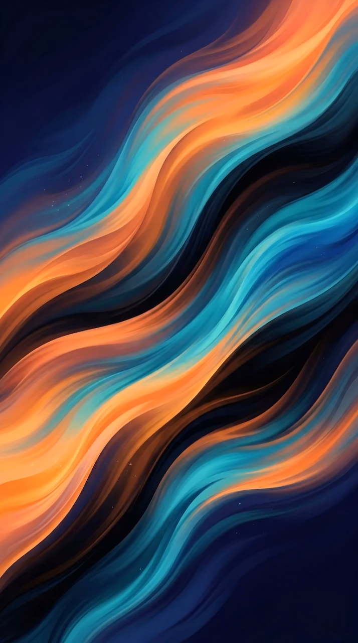 Download Abstract Flowing Wave Gradient in Orange, Teal, and Black Wallpaper in Mobile HD Abstract Flowing Wave Gradient in Orange, Teal, and Black - Free Mobile AMOLED Wallpaper Background