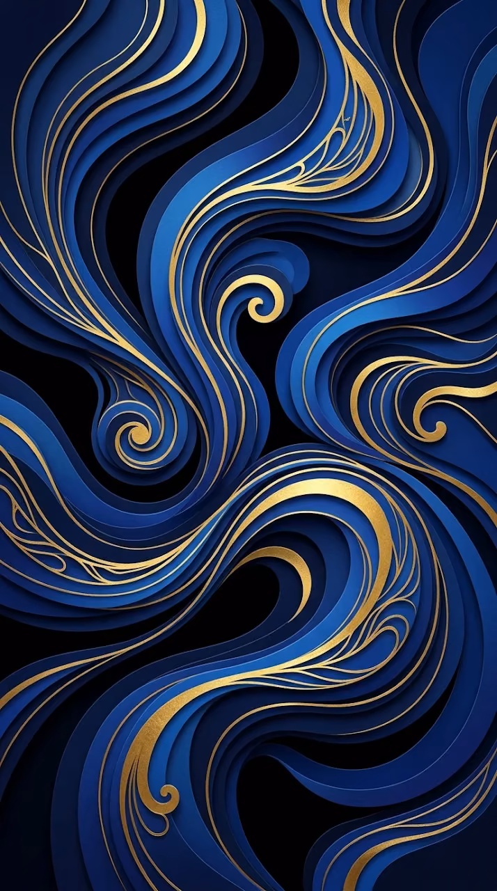Download Abstract Fluid Shapes in Navy and Gold Dimensional Paper Style Wallpaper in Mobile HD Abstract Fluid Shapes in Navy and Gold Dimensional Paper Style - Free Mobile AMOLED Wallpaper Background