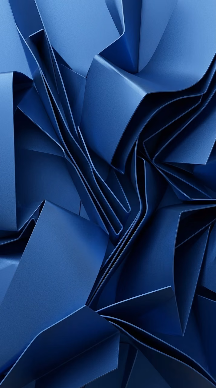 Abstract Folds of Anodized Cobalt Blue Aluminum - Free Mobile AMOLED Wallpaper Background
