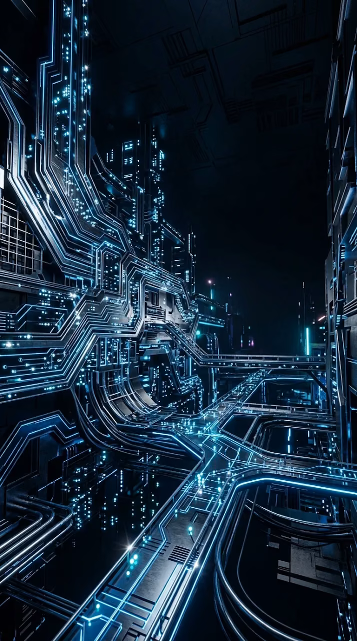 Download Abstract Futuristic Cybernetic Circuit Pattern Wallpaper in Mobile HD Abstract Futuristic Cybernetic Circuit Pattern - Free Mobile AMOLED Wallpaper Background