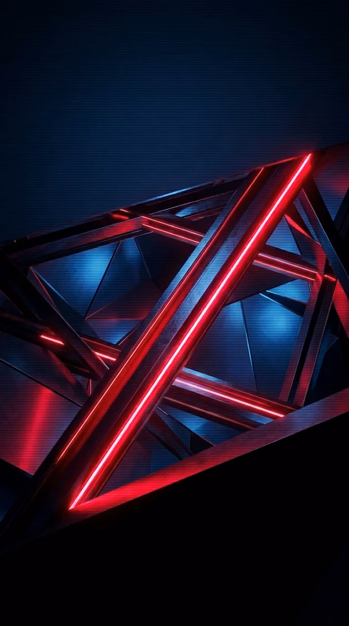 Abstract Geometric Neon Red and Blue Beams Mobile Wallpaper - Free Mobile AMOLED Wallpaper Background