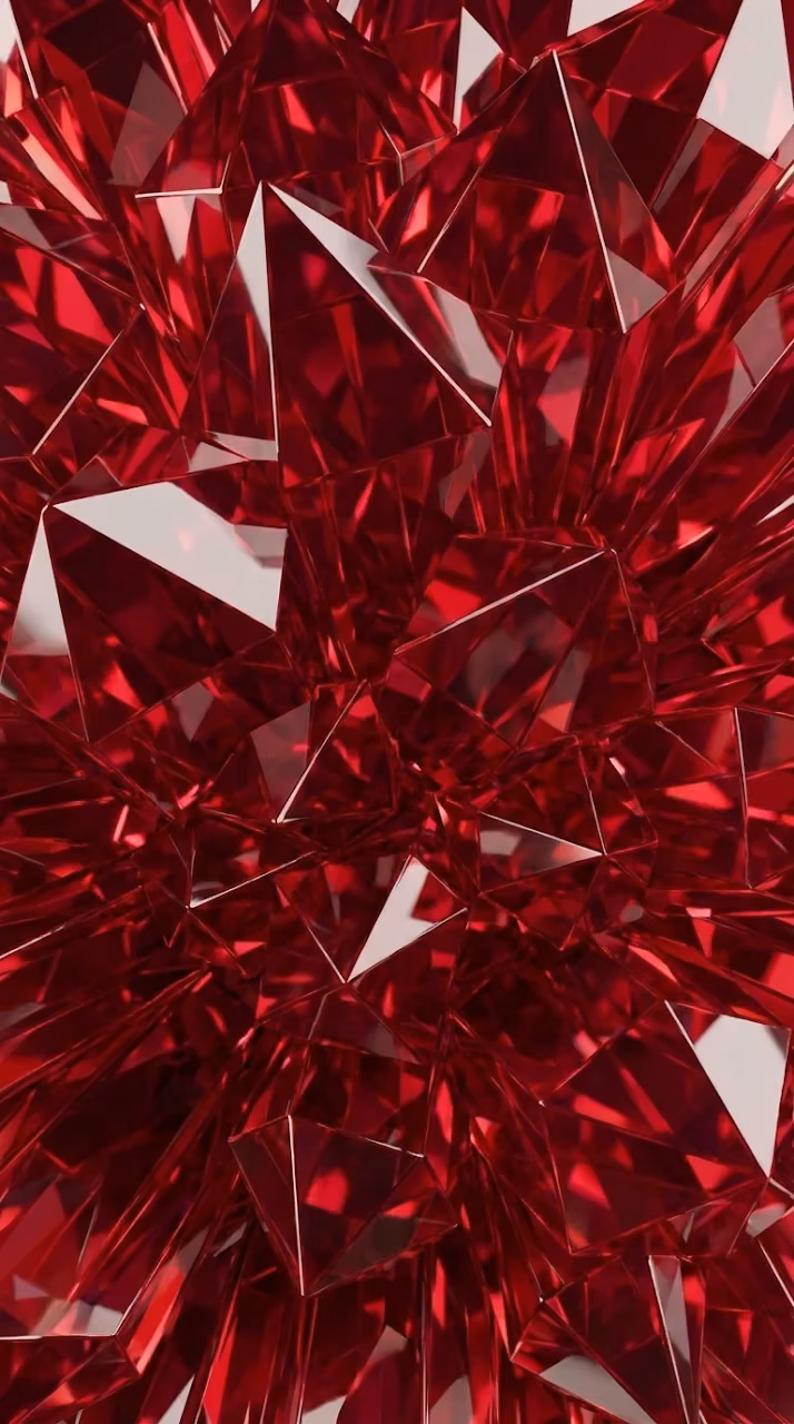 Abstract Geometric Pattern of Dark Red Crystals - Free Mobile AMOLED Wallpaper Background