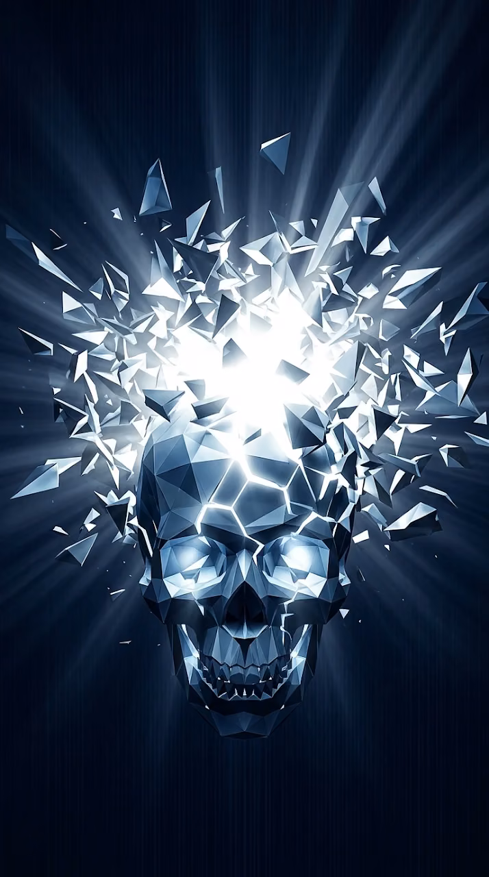 Download Abstract Geometric Shattered Skull 3D Render Wallpaper in Mobile HD Abstract Geometric Shattered Skull 3D Render - Free Mobile AMOLED Wallpaper Background
