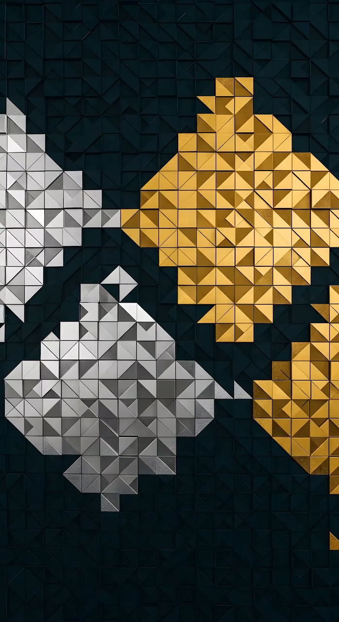 Download Abstract Geometric Triangles Gold Silver Pattern Texture Wallpaper in Mobile HD Abstract Geometric Triangles Gold Silver Pattern Texture - Free Mobile AMOLED Wallpaper Background
