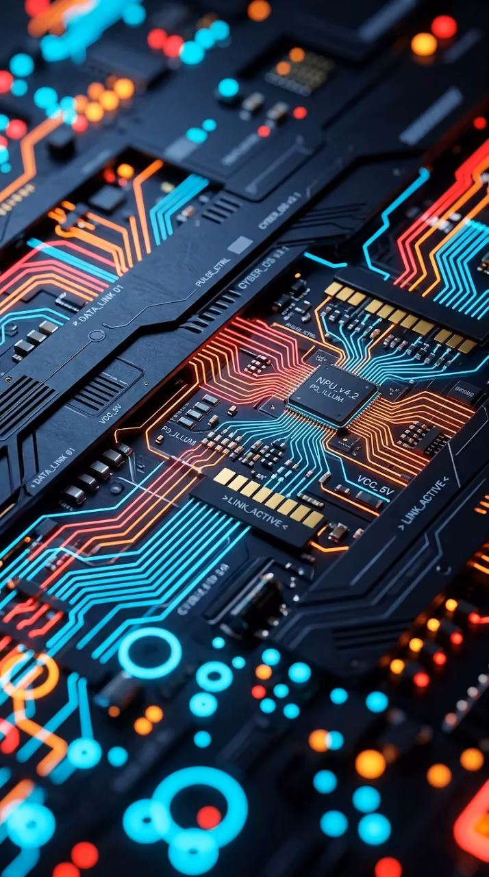 Download Abstract High Tech Circuit Board with Glowing Neon Lines Wallpaper in Mobile HD Abstract High Tech Circuit Board with Glowing Neon Lines - Free Mobile AMOLED Wallpaper Background