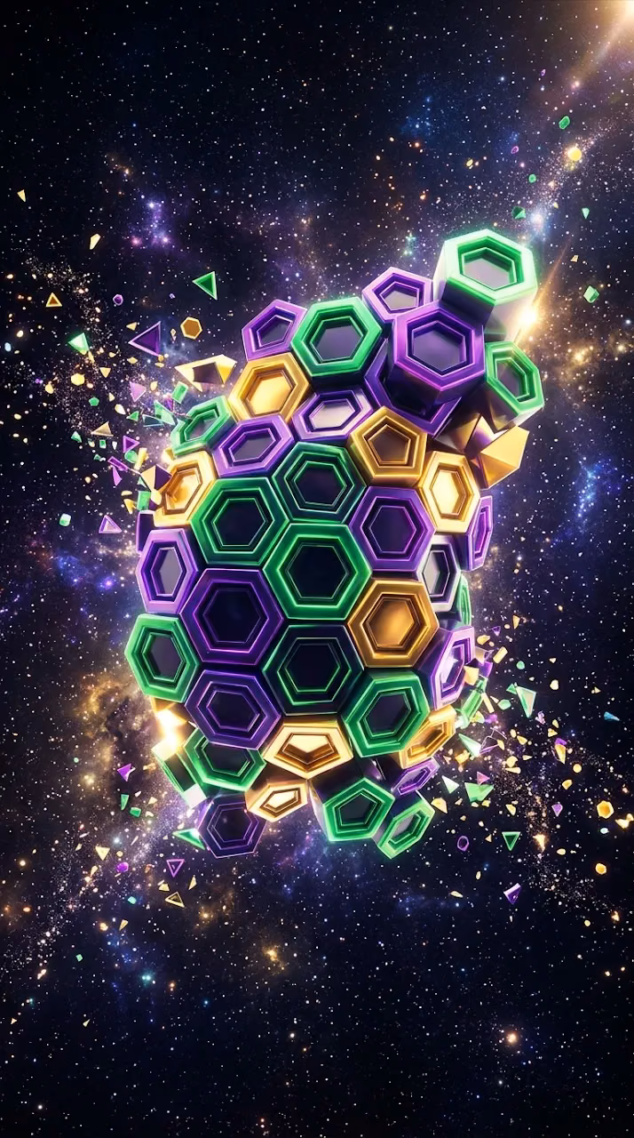 Download Abstract Interlocking Hexagons and Pentagons in Deep Space Wallpaper in Mobile HD Abstract Interlocking Hexagons and Pentagons in Deep Space - Free Mobile AMOLED Wallpaper Background