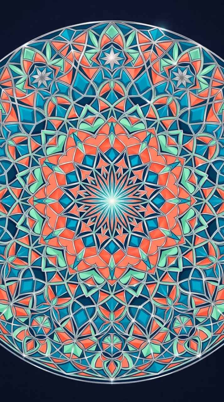 Download Abstract Intertwined Geometric Shapes with Turquoise and Silver Wallpaper in Mobile HD Abstract Intertwined Geometric Shapes with Turquoise and Silver - Free Mobile AMOLED Wallpaper Background