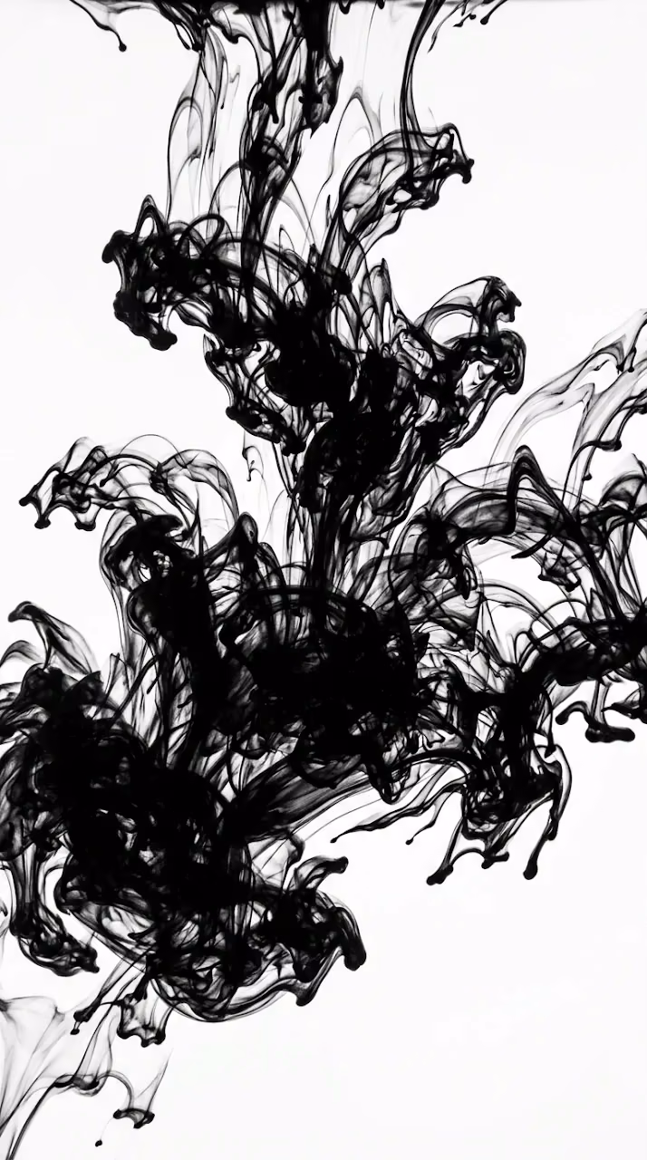 Abstract Macro Photography of Black Ink in Clear Water - Free Mobile AMOLED Wallpaper Background