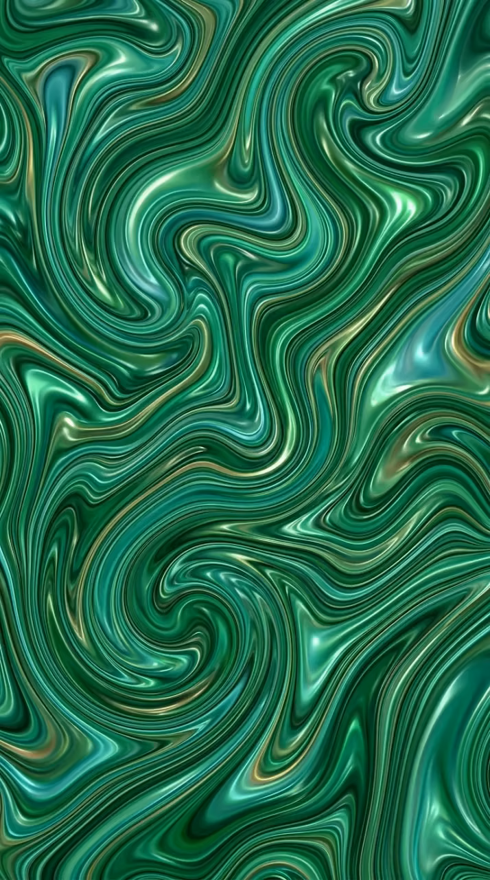 Abstract Marbled Liquid Texture in Emerald and Jade Green - Free Mobile AMOLED Wallpaper Background