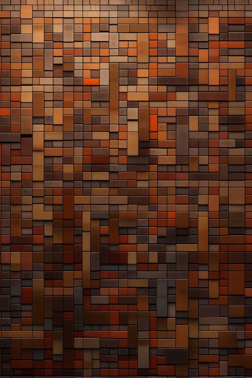 Abstract Mosaic of Earth Tones in Geometric Blocks - Free Mobile AMOLED Wallpaper Background