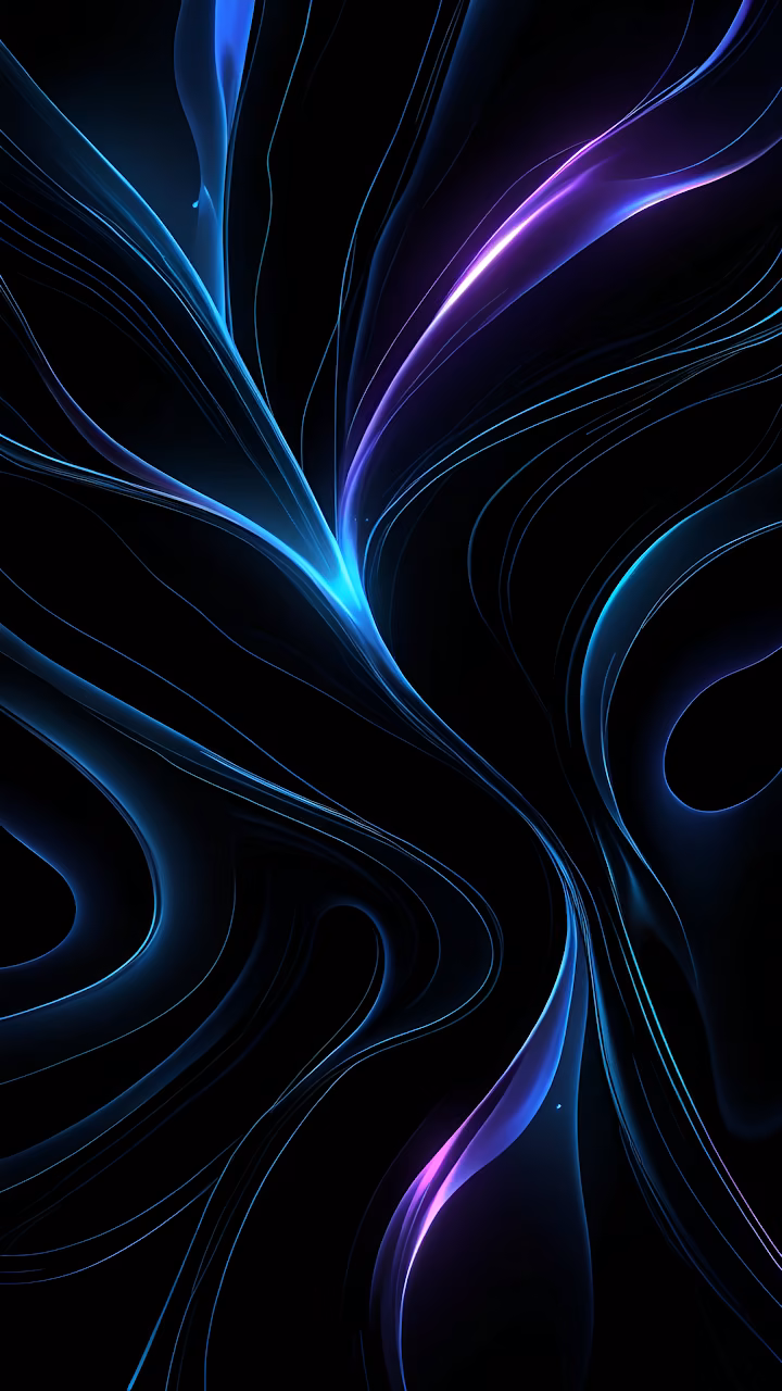 Abstract Neon Flow Lines Blue Purple Dark Energy Swirl - Free Mobile AMOLED Wallpaper Background