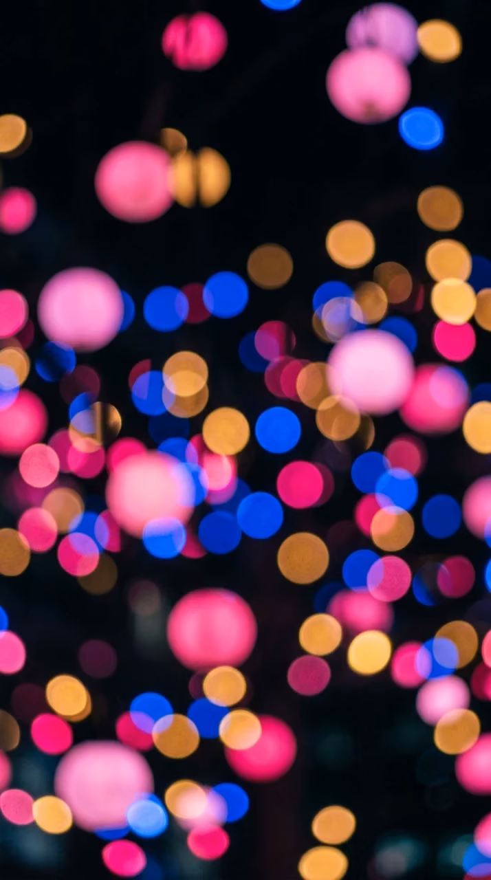 Abstract Night City Neon Bokeh Light Orbs - Free Mobile AMOLED Wallpaper Background
