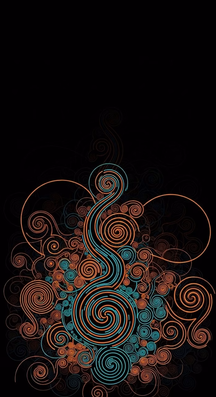 Abstract Orange Teal Geometric - Free Mobile AMOLED Wallpaper Background