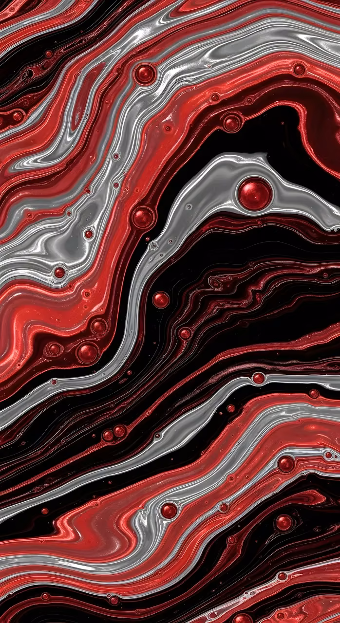Download Abstract Red Silver Black Fluid Art with Glossy Spheres Wallpaper in Mobile HD Abstract Red Silver Black Fluid Art with Glossy Spheres - Free Mobile AMOLED Wallpaper Background