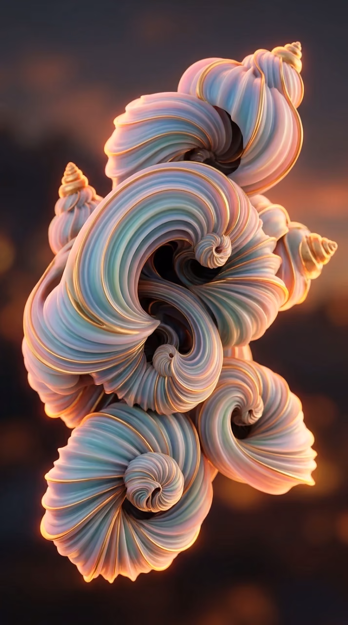 Download Abstract Spiraling Shell-like Patterns in Sunset Orange and Gold Wallpaper in Mobile HD Abstract Spiraling Shell-like Patterns in Sunset Orange and Gold - Free Mobile AMOLED Wallpaper Background