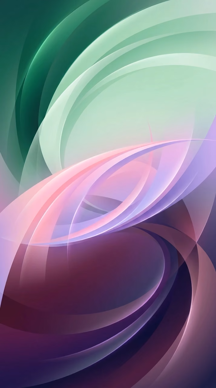 Abstract Sweeping Arcs Gradient Background in Emerald and Plum - Free Mobile AMOLED Wallpaper Background