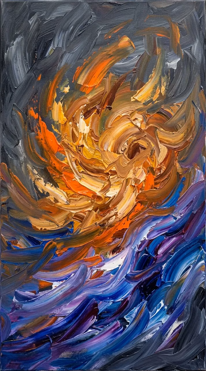 Download Abstract Swirling Brushstrokes with Warm and Cool Tones Wallpaper in Mobile HD Abstract Swirling Brushstrokes with Warm and Cool Tones - Free Mobile AMOLED Wallpaper Background