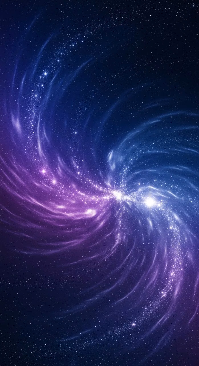Abstract Swirling Night Sky with Cosmic Star Patterns - Free Mobile AMOLED Wallpaper Background