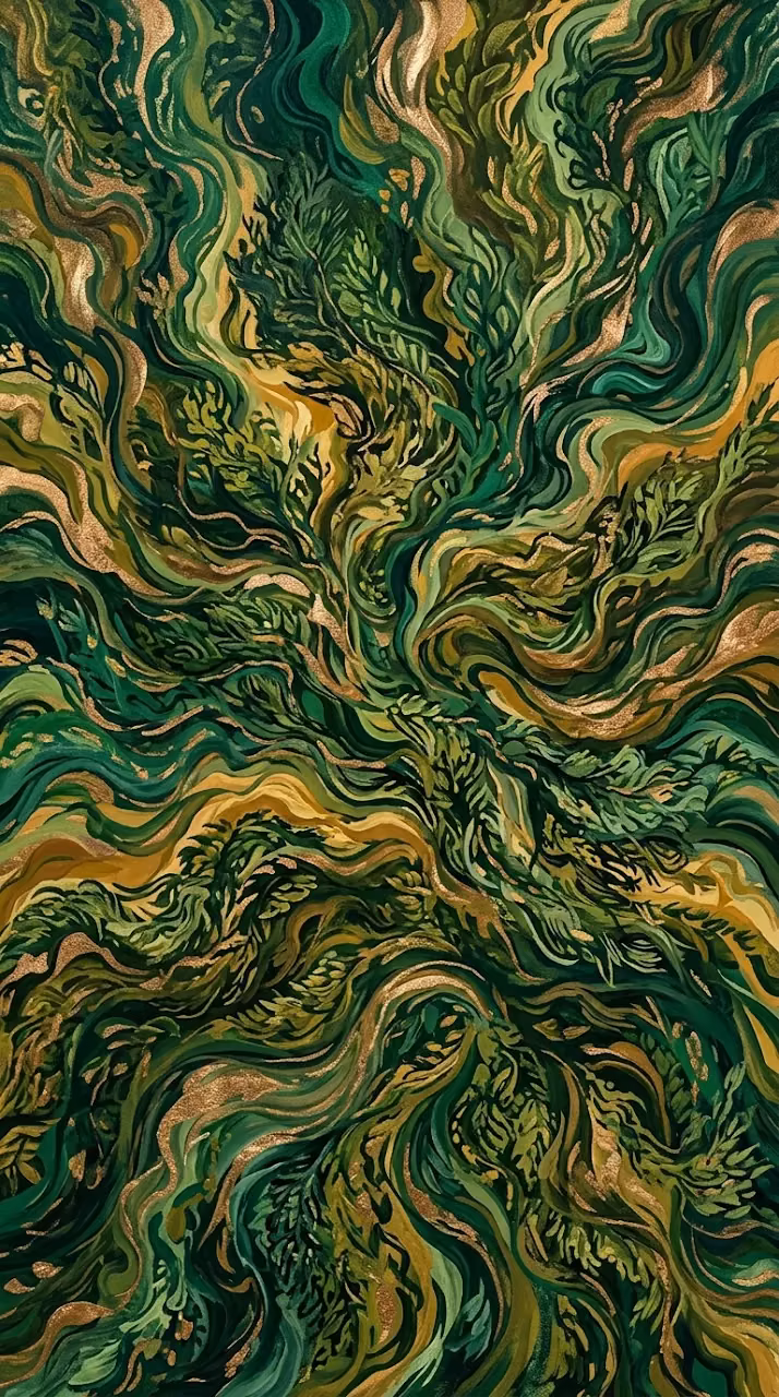 Abstract Top-Down View of a Forest Canopy with Wind Patterns - Free Mobile AMOLED Wallpaper Background