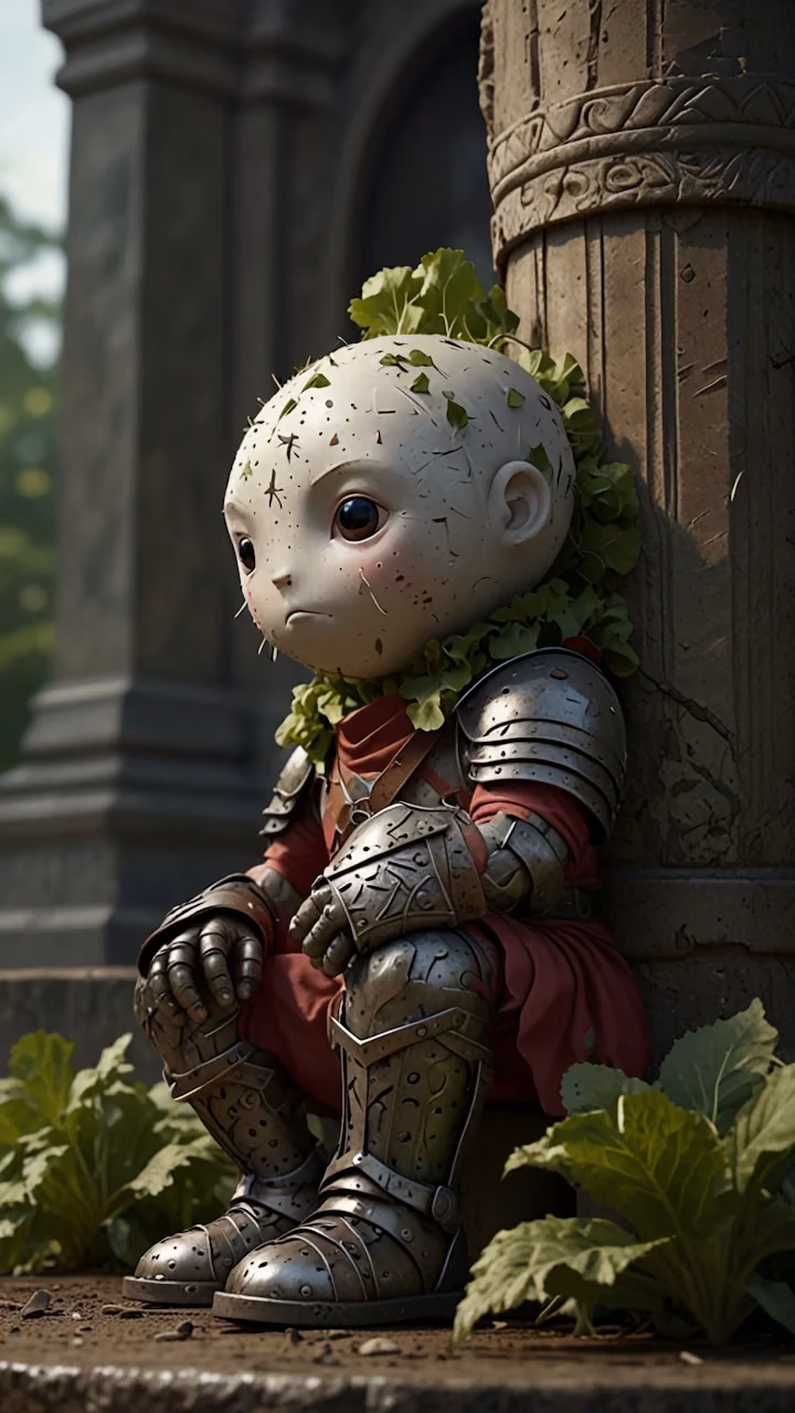 Download Adorable Root Creature Knight in Detailed Medieval Armor Wallpaper in 4K UHD Adorable Root Creature Knight in Detailed Medieval Armor - Free 4K Desktop Wallpaper Background
