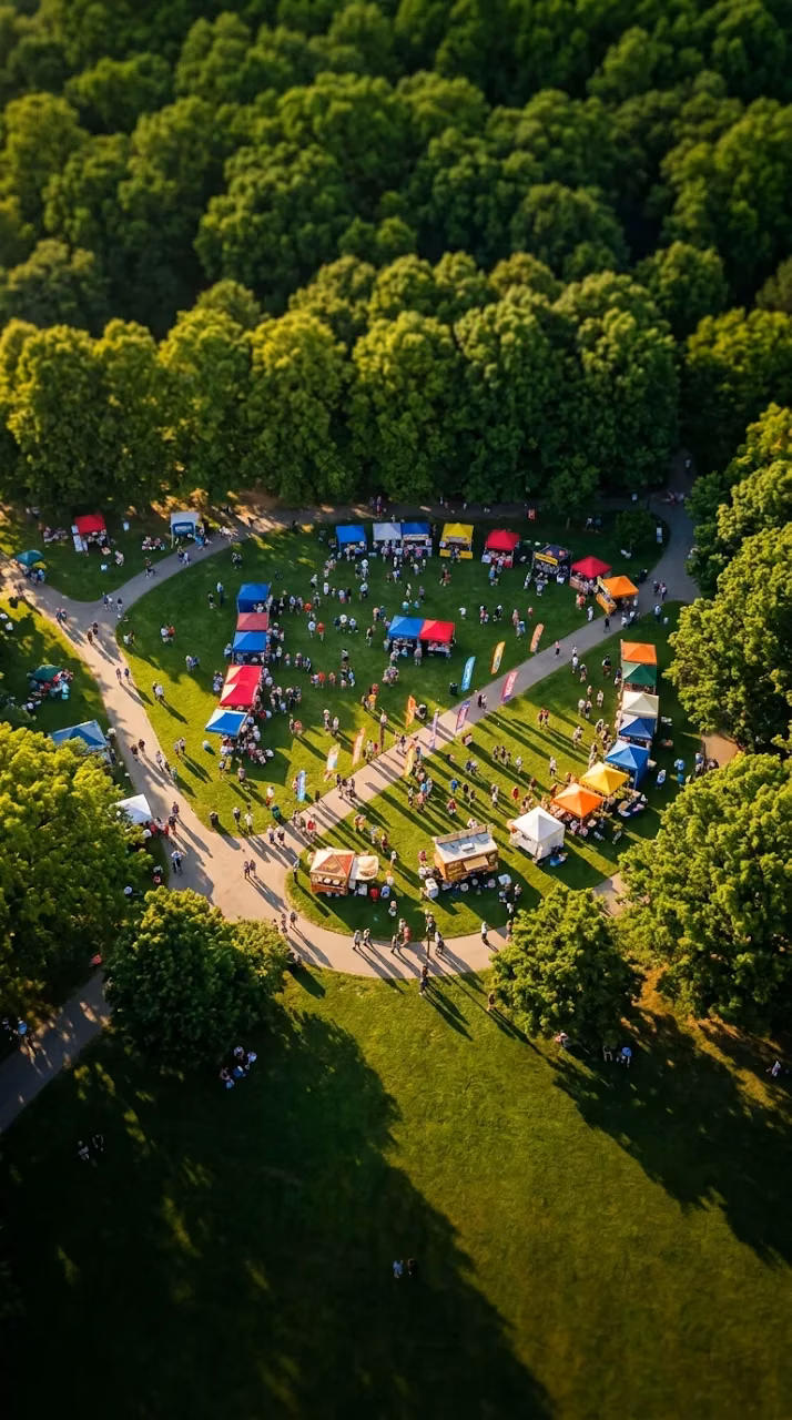 Download Aerial City Park Festival Warm Sunshine Mobile Wallpaper Wallpaper in Mobile HD Aerial City Park Festival Warm Sunshine Mobile Wallpaper - Free Mobile AMOLED Wallpaper Background