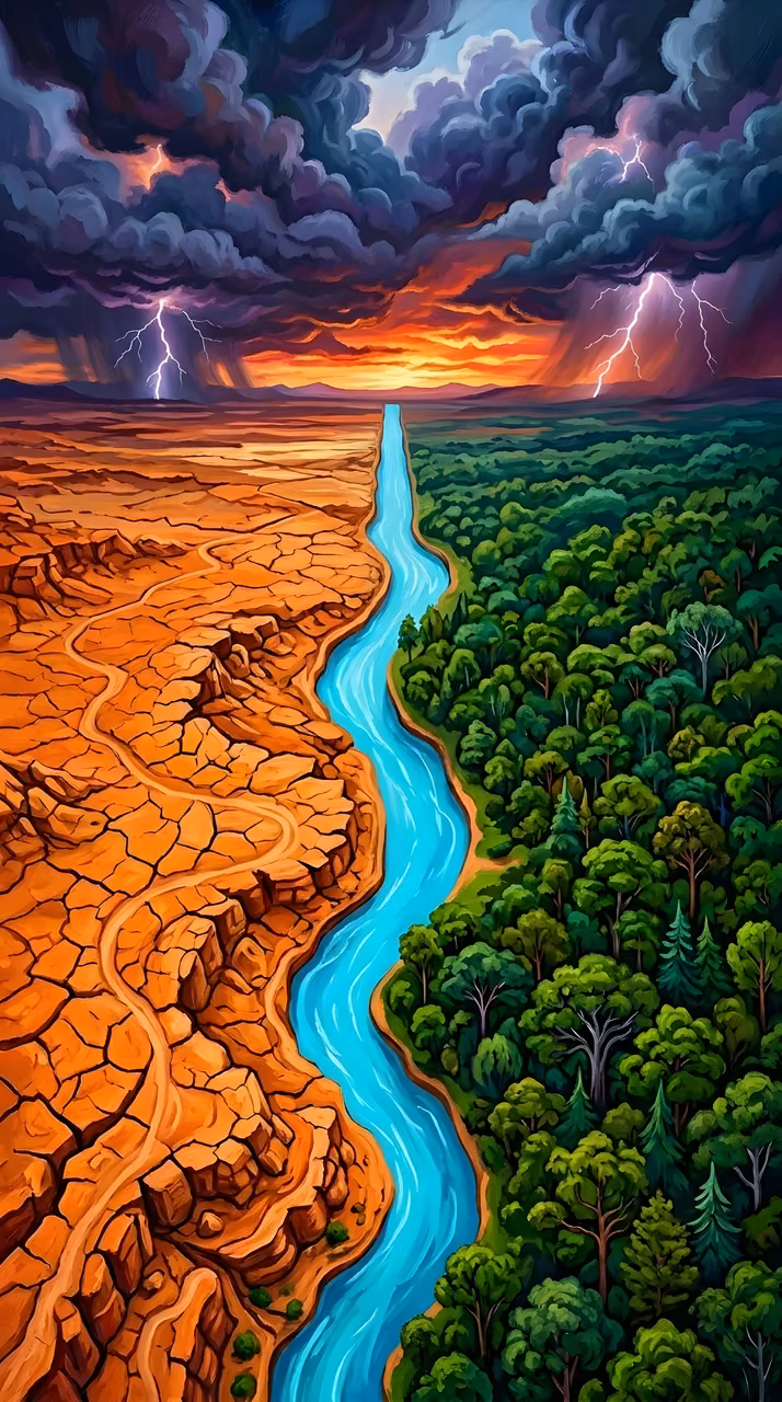 Download Aerial View of River Dividing Desert and Forest Wallpaper in Mobile HD Aerial View of River Dividing Desert and Forest - Free Mobile AMOLED Wallpaper Background