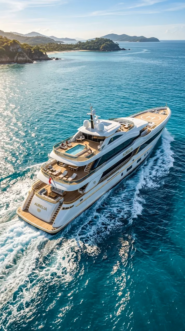 Download Aerial View of White Luxury Yacht in Turquoise Tropical Waters Wallpaper in Mobile HD Aerial View of White Luxury Yacht in Turquoise Tropical Waters - Free Mobile AMOLED Wallpaper Background