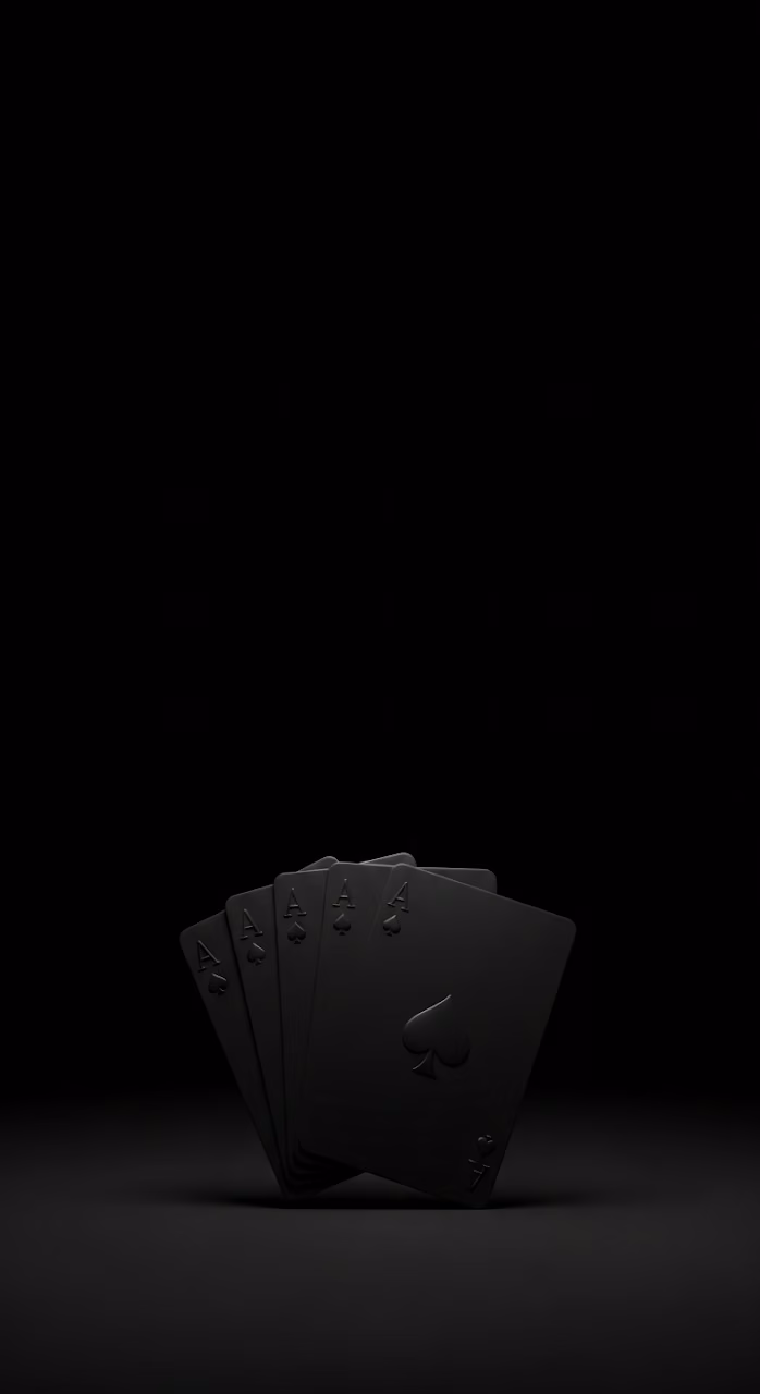 All Black Playing Cards Ace of Spades Minimal - Free Mobile AMOLED Wallpaper Background