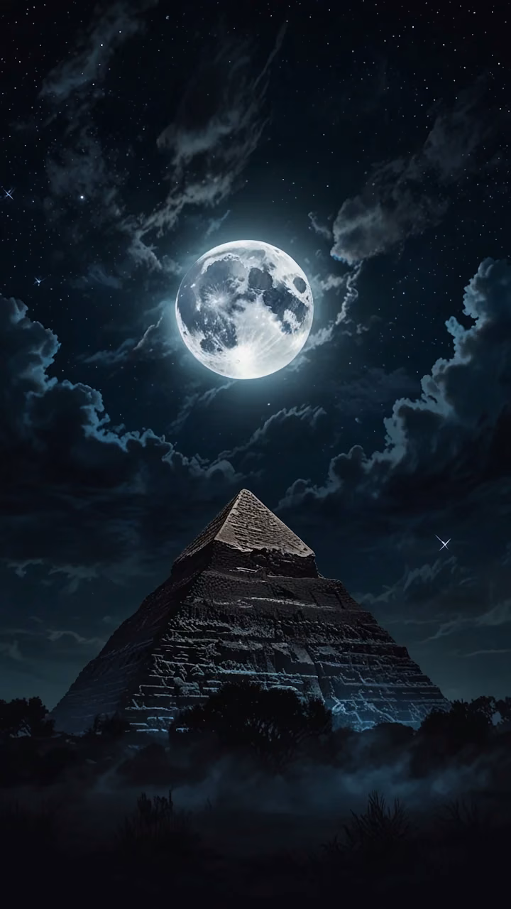 Download Ancient Pyramid Under Full Moon Night Sky Wallpaper in Mobile HD Ancient Pyramid Under Full Moon Night Sky - Free Mobile AMOLED Wallpaper Background