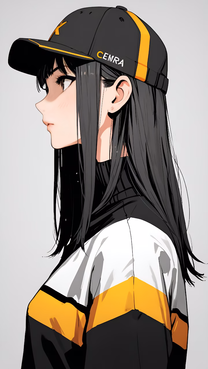 Download Anime Girl in Black and Yellow Cap and Jacket Wallpaper in Mobile HD Anime Girl in Black and Yellow Cap and Jacket - Free Mobile AMOLED Wallpaper Background