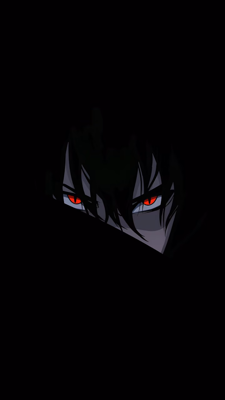 Anime Red Glowing Eyes Dark Minimalist AMOLED Illustration - Free Mobile AMOLED Wallpaper Background