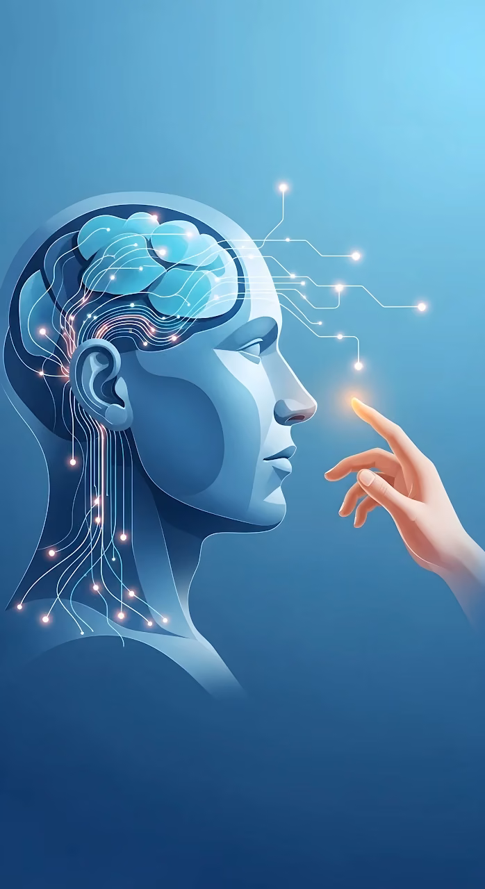 Artificial Intelligence Brain Circuitry Connection Concept - Free Mobile AMOLED Wallpaper Background