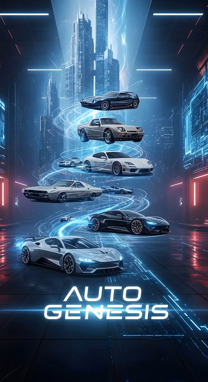 Auto Genesis Futuristic Sports Car Evolution City - Free Mobile AMOLED Wallpaper Background